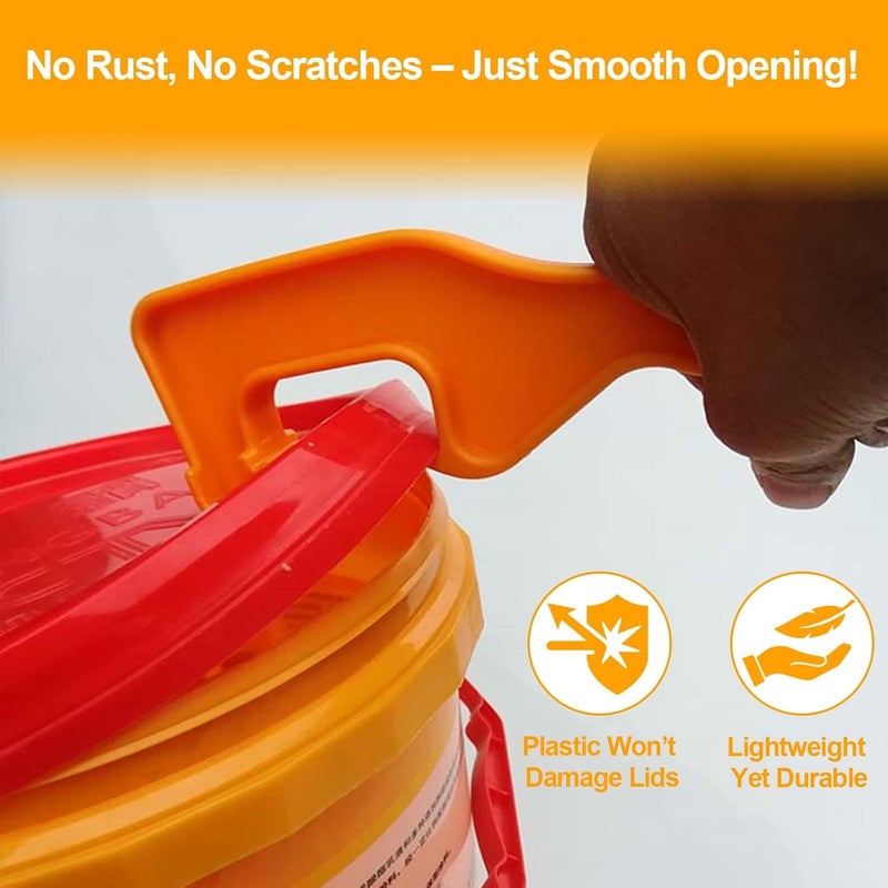 smrtcol Plastic Bucket Lid Opener with Non-Slip,Grip Bucket Lid Opener Tool Professional Lifter/Remover Wrench for Home, Office & Industrial Use,Safely Open Paint, Chemical & Food Storage Containers（3 Pack) - Image 4